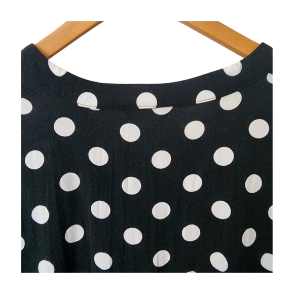 Evans pre-loved plus-size button front dress. Black white polka-dots Size 20US - Picture 3 of 16